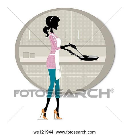 Woman cooking food in the kitchen View Large Photo Image Picture - Woman cooking food in the kitchen. Fotosearch