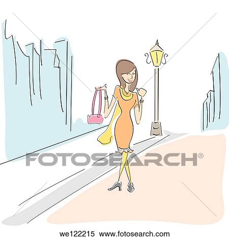 Stock Photography - Woman hitchhiking on the road. Fotosearch