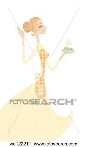 Stock Image - Woman preparing breakfast. Fotosearch