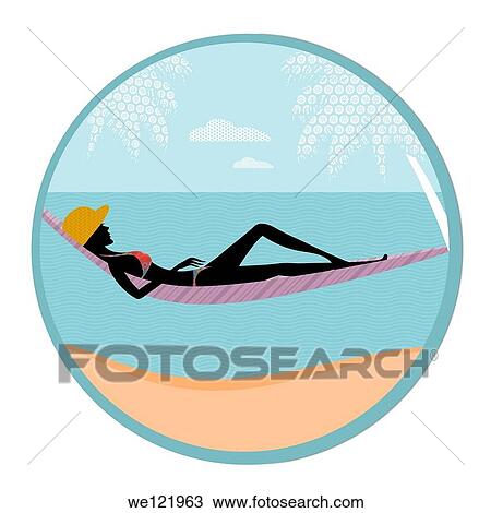 Woman resting in a hammock View Large Photo Image Stock Image - Woman resting in a hammock. Fotosearch