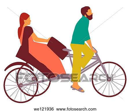 Woman riding a pedicab, India View Large Photo Image Stock Photograph - Woman riding a pedicab, India. Fotosearch