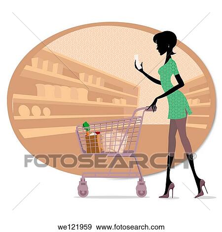 Stock Photo - Woman shopping in a departmental store. Fotosearch