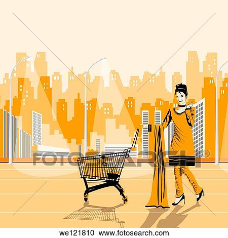 Woman shopping in a supermarket View Large Photo Image Stock Image - Woman shopping in a supermarket. Fotosearch