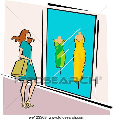 Woman standing outside a clothing store with shopping bag View Large Photo Image Stock Image - Woman standing outside a clothing store with shopping bag. Fotosearch