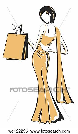 Woman standing with shopping bags View Large Photo Image Stock Photography - Woman standing with shopping bags. Fotosearch