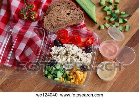 Cheese Salad to go. View Large Photo Image Stock Image - Cheese Salad to go.. Fotosearch