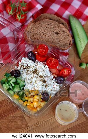 Cheese Salad to go. View Large Photo Image Stock Image - Cheese Salad to go.. Fotosearch