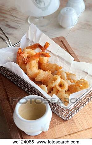 deep fried shrimps tempura served with a dip. View Large Photo Image Stock Photography - deep fried shrimps tempura served with a dip.. Fotosearch