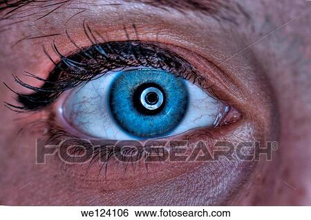 Extreme Closeup Of A Human Eye Blue Stock Photograph We124106