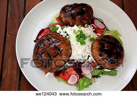 Greek Salad with Feta Cheese and mushrooms containing tomatoes, cucumbers, lettuce, peppers and black olives Seasoned with Zaatar. View Large Photo Image Stock Image - Greek Salad with Feta Cheese and mushrooms containing tomatoes, cucumbers, lettuce, peppers and black olives Seasoned with Zaatar.. Fotosearch