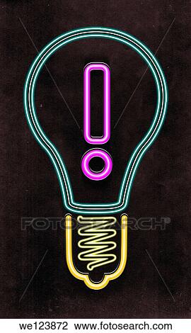 Illustration of bulb with exclamation mark over black background. View Large Photo Image Stock Image - Illustration of bulb with exclamation mark over black background.. Fotosearch