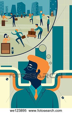 Illustration of businessman with bubble representing future vision. View Large Photo Image Stock Photography - Illustration of businessman with bubble representing future vision.. Fotosearch