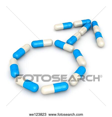 Illustration of capsules in shape of male symbol over white background. View Large Photo Image Stock Image - Illustration of capsules in shape of male symbol over white background.. Fotosearch