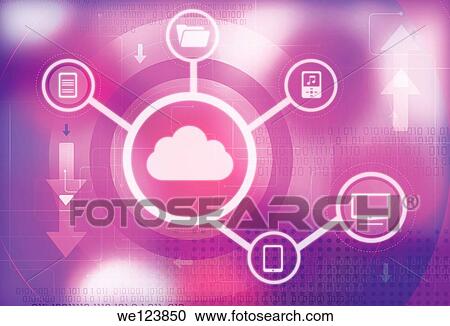 Illustration of cloud computing representing file transfer. View Large Photo Image Stock Image - Illustration of cloud computing representing file transfer.. Fotosearch