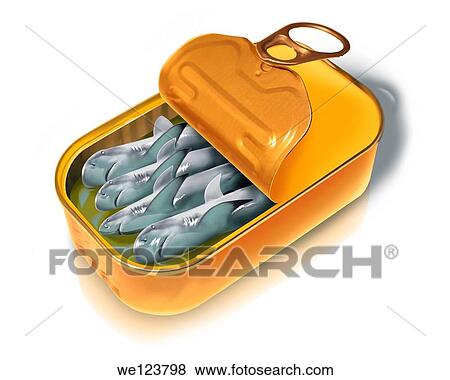 Illustration of open canned fish over white background. View Large Photo Image Stock Photo - Illustration of open canned fish over white background.. Fotosearch