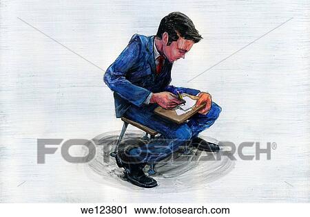 Illustration of young businessman undergoing training. View Large Photo Image Stock Image - Illustration of young businessman undergoing training.. Fotosearch