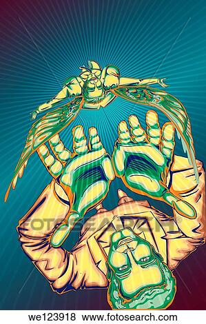 Stock Photo - Illustrative image of businessman setting himself free from bondage.. Fotosearch