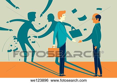 Stock Photograph - Illustrative image of businessman misleading colleague representing fraud.. Fotosearch