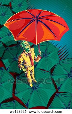 Illustrative image of businessman holding umbrella representing insurance. View Large Photo Image Stock Photography - Illustrative image of businessman holding umbrella representing insurance.. Fotosearch