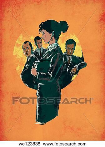Illustrative image of businessmen staring at woman representing sexual harassment over orange background. View Large Photo Image Stock Photography - Illustrative image of businessmen staring at woman representing sexual harassment over orange background.. Fotosearch