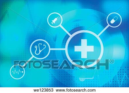 Stock Image - Illustrative image of medical signs representing healthcare.. Fotosearch