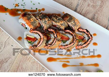 Salmon Sushi Maki. View Large Photo Image Stock Image - Salmon Sushi Maki.. Fotosearch