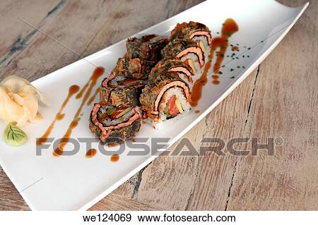 Salmon Sushi Maki. View Large Photo Image Stock Photo - Salmon Sushi Maki.. Fotosearch