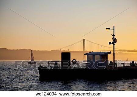 25th April Bridge inTagus river, Lisbon, Portugal. View Large Photo Image Picture - 25th April Bridge inTagus river, Lisbon, Portugal.. Fotosearch
