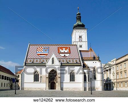 Church of St Mark Zagreb Croatia. View Large Photo Image Stock Image - Church of St Mark Zagreb Croatia.. Fotosearch
