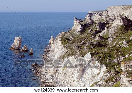 Coastline, peninsula Tarhankut, Tarhan Qut, Crimea, Ukraine, Eastern Europe. View Large Photo Image Stock Photo - Coastline, peninsula Tarhankut, Tarhan Qut, Crimea, Ukraine, Eastern Europe.. Fotosearch