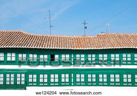 Facade of house. Main Square, Almagro, Ciudad Real province, Castilla La Mancha, Spain. View Large Photo Image Picture - Facade of house. Main Square, Almagro, Ciudad Real province, Castilla La Mancha, Spain.. Fotosearch