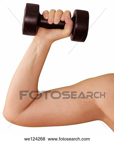 Workout with light dumbbell isolated with clipping path. View Large Photo Image Stock Photo - Workout with light dumbbell isolated with clipping path.. Fotosearch