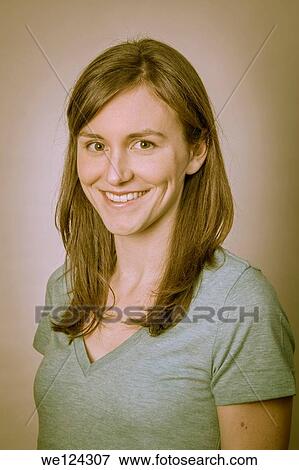 Stock Photo - Young woman posing.. Fotosearch
