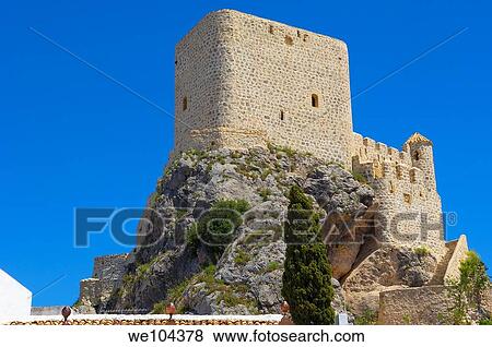 12th century Moorish castle Olvera, Pueblos Blancos ´white towns´, Cádiz province, Andalusia, Spain View Large Photo Image Stock Photo - 12th century Moorish castle Olvera, Pueblos Blancos ´white towns´, Cádiz province, Andalusia, Spain. Fotosearch