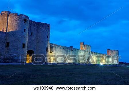 Aigues Mortes walls at Dusk Petit Camargue, Gard department, Languedoc-Roussillon Region France View Large Photo Image Stock Photo - Aigues Mortes walls at Dusk Petit Camargue, Gard department, Languedoc-Roussillon Region France. Fotosearch