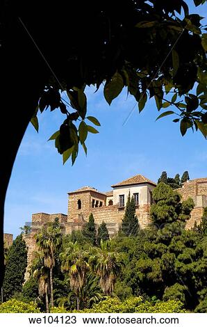 Stock Image - Alcazaba Moorish fortification, Malaga, Costa del Sol, Andalusia, Spain. Fotosearch