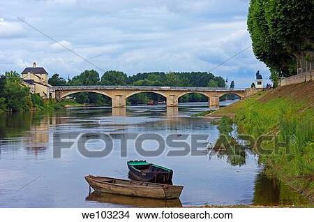 Bridge over Vienne River, Chinon, Indre-et-Loire, Loire Valley, France View Large Photo Image Picture - Bridge over Vienne River, Chinon, Indre-et-Loire, Loire Valley, France. Fotosearch