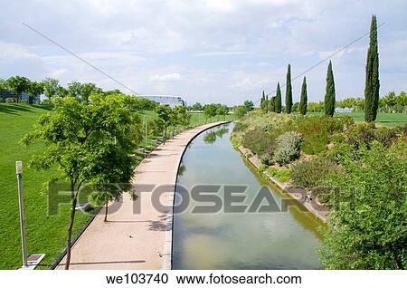 Canal, Juan Carlos I park. Madrid, Spain. View Large Photo Image Stock Image - Canal, Juan Carlos I park. Madrid, Spain.. Fotosearch