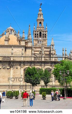 Cathedral and Giralda tower, Seville, Andalusia, Spain View Large Photo Image Stock Photo - Cathedral and Giralda tower, Seville, Andalusia, Spain. Fotosearch