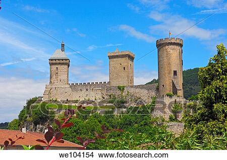 Chateau de Foix castle, Foix, Cathar Country, Ariege, Midi Pyrenees, France View Large Photo Image Picture - Chateau de Foix castle, Foix, Cathar Country, Ariege, Midi Pyrenees, France. Fotosearch