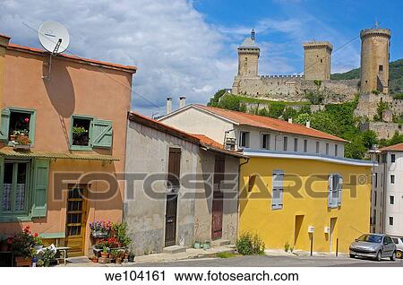 Chateau de Foix castle, Foix, Cathar Country, Ariege, Midi Pyrenees, France View Large Photo Image Stock Image - Chateau de Foix castle, Foix, Cathar Country, Ariege, Midi Pyrenees, France. Fotosearch