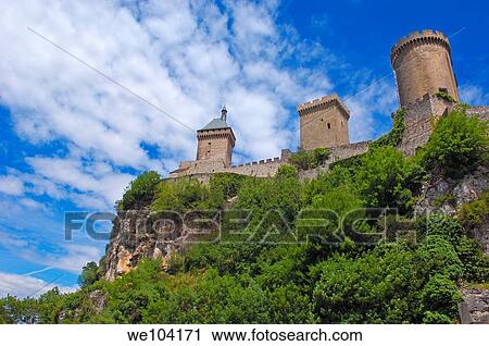 Chateau de Foix castle, Foix, Cathar Country, Ariege, Midi Pyrenees, France View Large Photo Image Stock Image - Chateau de Foix castle, Foix, Cathar Country, Ariege, Midi Pyrenees, France. Fotosearch