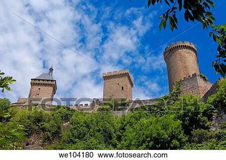 Chateau de Foix castle, Foix, Cathar Country, Ariege, Midi Pyrenees, France View Large Photo Image Stock Image - Chateau de Foix castle, Foix, Cathar Country, Ariege, Midi Pyrenees, France. Fotosearch