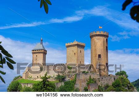 Chateau de Foix castle, Foix, Cathar Country, Ariege, Midi Pyrenees, France View Large Photo Image Stock Photograph - Chateau de Foix castle, Foix, Cathar Country, Ariege, Midi Pyrenees, France. Fotosearch