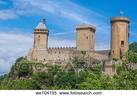 Chateau de Foix castle, Foix, Cathar Country, Ariege, Midi Pyrenees, France View Large Photo Image Stock Photography - Chateau de Foix castle, Foix, Cathar Country, Ariege, Midi Pyrenees, France. Fotosearch