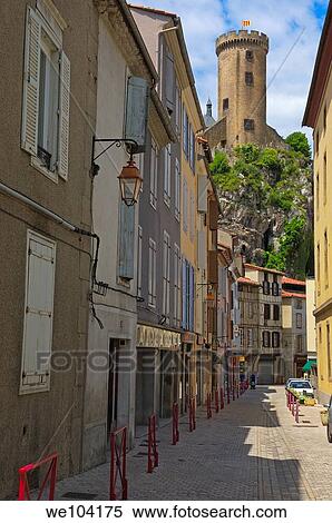 Chateau de Foix castle, Foix, Cathar Country, Ariege, Midi Pyrenees, France View Large Photo Image Stock Photography - Chateau de Foix castle, Foix, Cathar Country, Ariege, Midi Pyrenees, France. Fotosearch