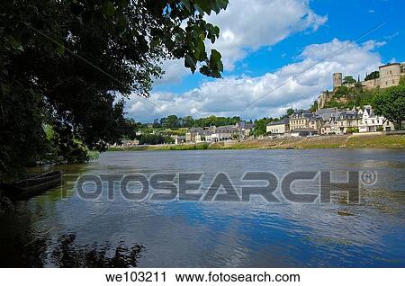 Chinon Castle and Vienne River, Chinon, Indre-et-Loire, Loire Valley, France View Large Photo Image Stock Image - Chinon Castle and Vienne River, Chinon, Indre-et-Loire, Loire Valley, France. Fotosearch