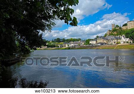 Chinon Castle and Vienne River, Chinon, Indre-et-Loire, Loire Valley, France View Large Photo Image Stock Image - Chinon Castle and Vienne River, Chinon, Indre-et-Loire, Loire Valley, France. Fotosearch