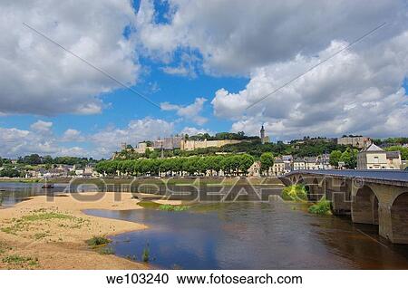 Chinon Castle and Vienne River, Chinon, Indre-et-Loire, Loire Valley, France View Large Photo Image Stock Image - Chinon Castle and Vienne River, Chinon, Indre-et-Loire, Loire Valley, France. Fotosearch