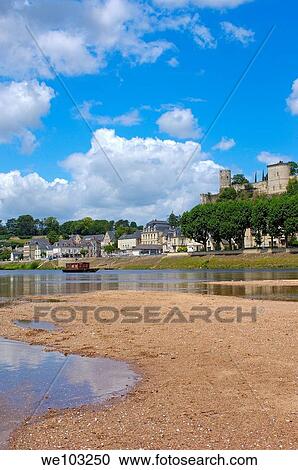 Chinon Castle and Vienne River, Chinon, Indre-et-Loire, Loire Valley, France View Large Photo Image Stock Image - Chinon Castle and Vienne River, Chinon, Indre-et-Loire, Loire Valley, France. Fotosearch